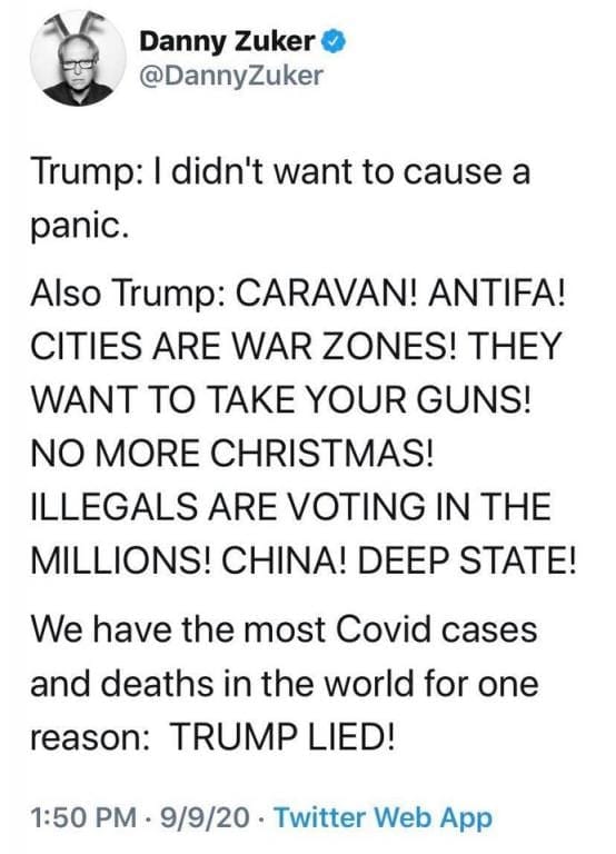 "I Didn't Want to Cause a Panic" (At All Other Times: "PANIC! PANIC!")