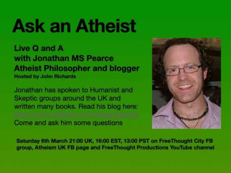 Ask An Atheist, Tomorrow Night
